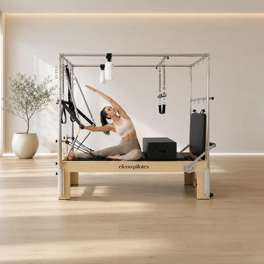 Eleno E100 3-in-1 Pilates reformer with full Cadillac – product image 2