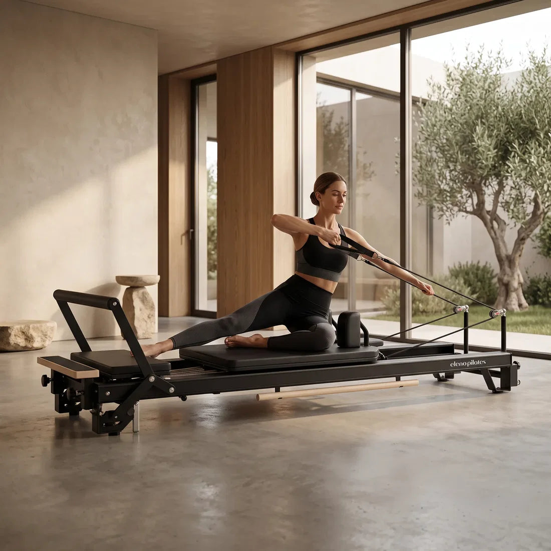 Eleno E2 Max black aluminium Pilates reformer – product image 2