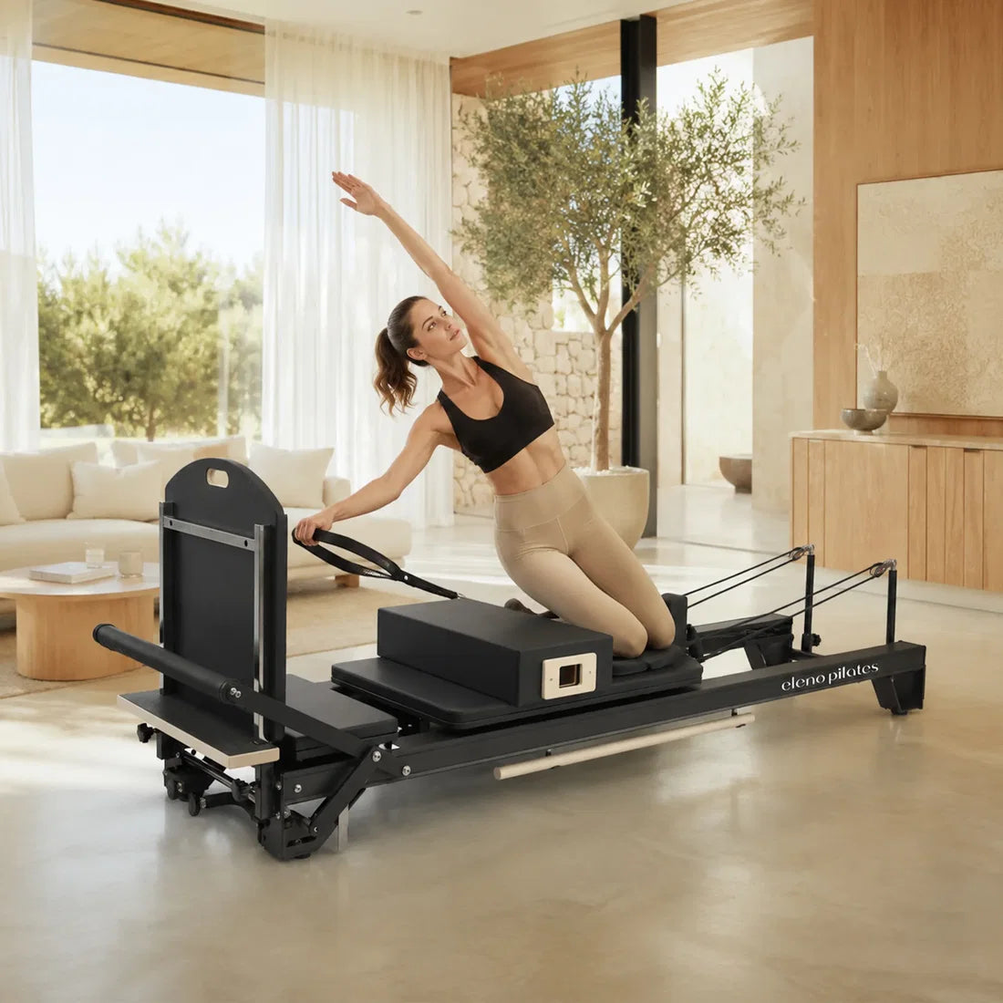 Eleno E2 Max black aluminium Pilates reformer – product image 3