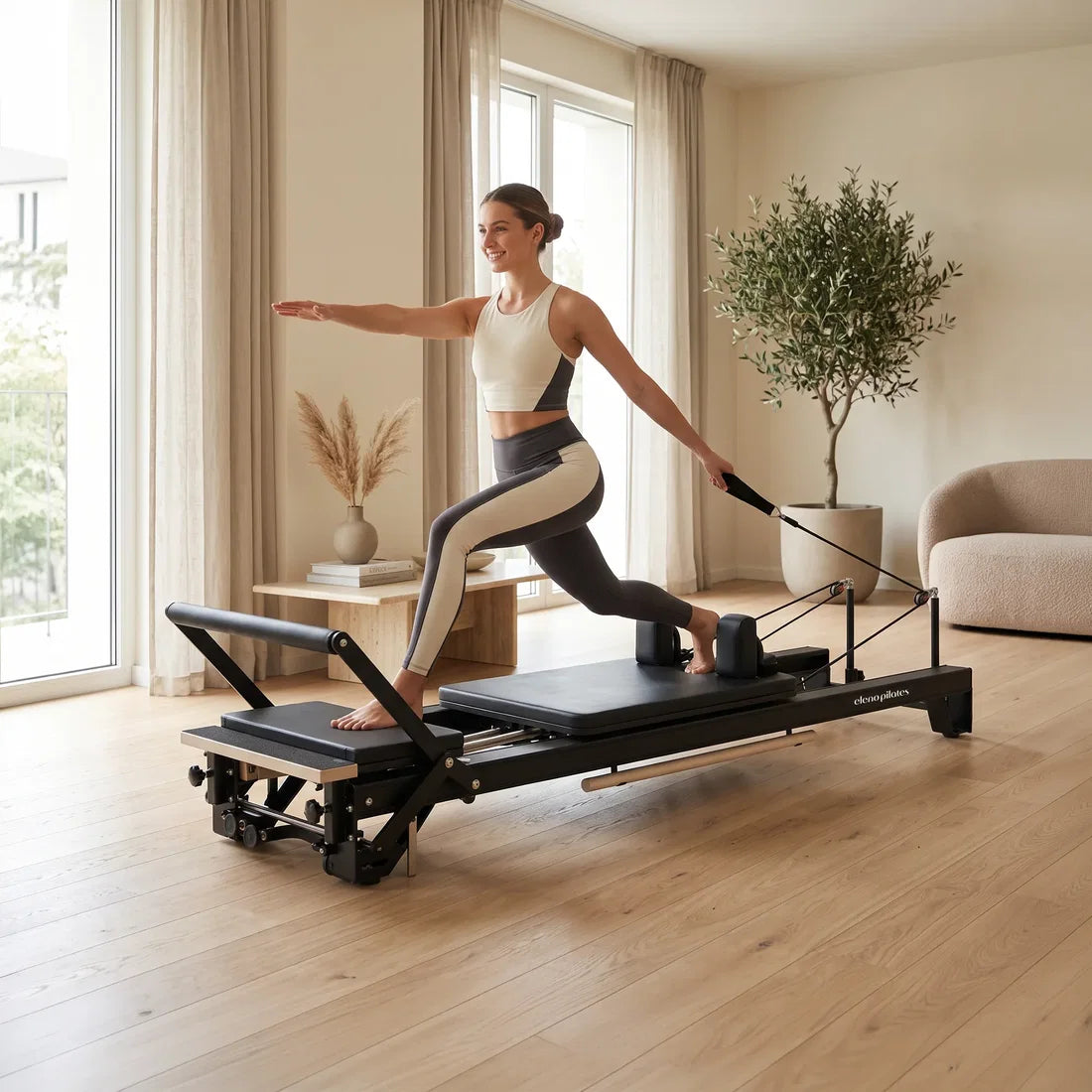 Eleno E2 Max black aluminium Pilates reformer – product image 4