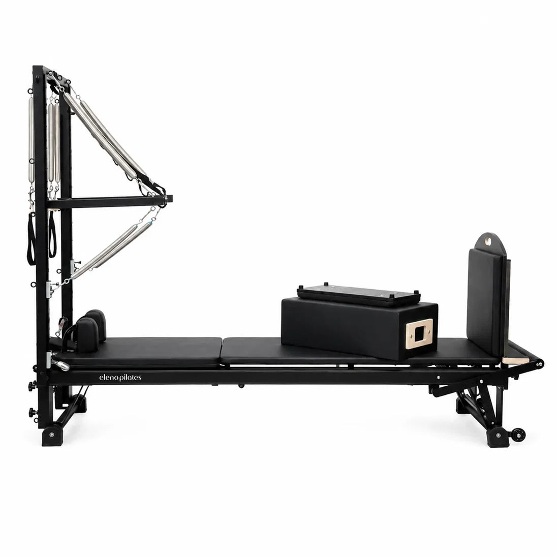 Eleno E8 Max Plus black Pilates reformer with half tower – product image 1