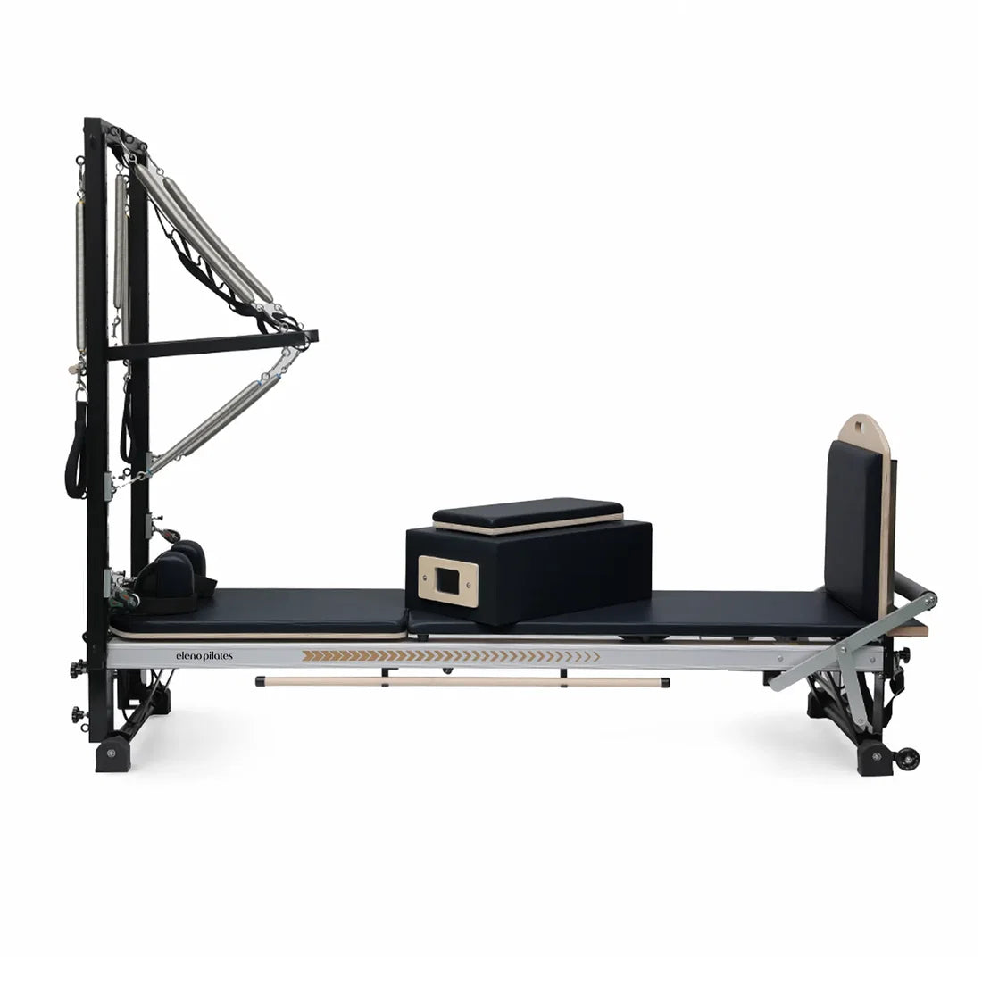 Eleno E8 Max Plus silver Pilates reformer with half tower – product image 1