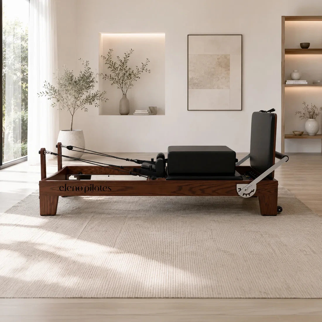Eleno Home Fit Pro black red oak Pilates reformer – product image 9