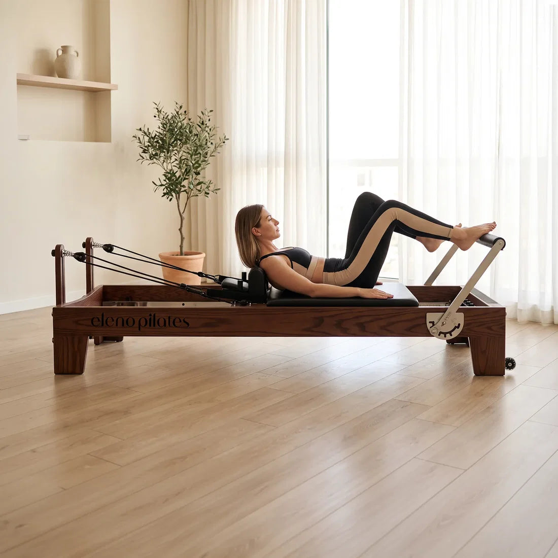 Eleno Home Fit Pro black red oak Pilates reformer – product image 2
