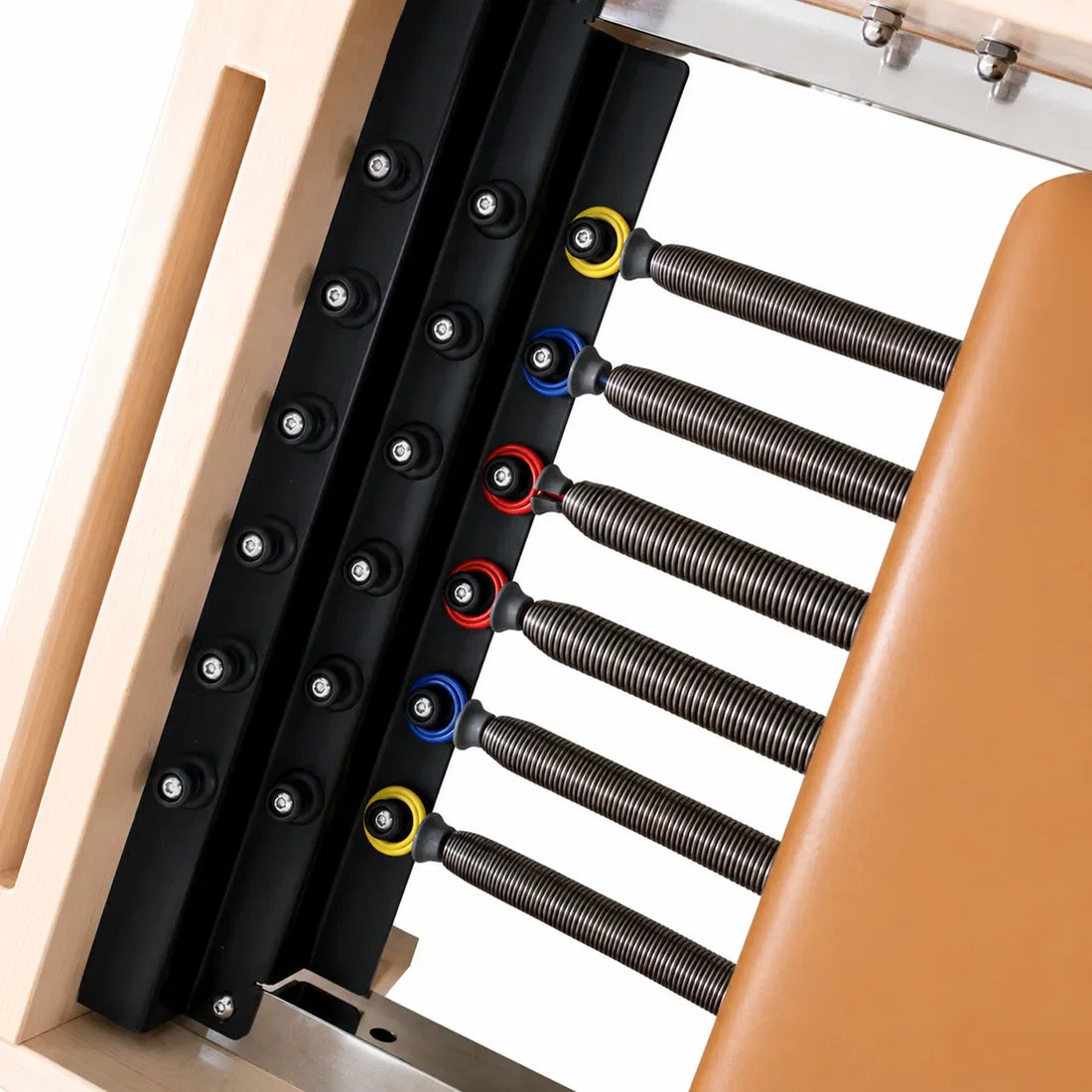 Eleno M4 Pro maple Pilates reformer in brick red – product image 18