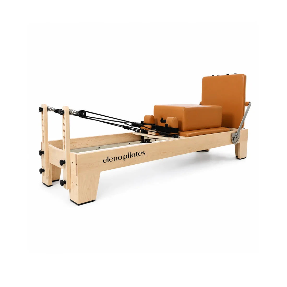 Eleno M4 Pro maple Pilates reformer in brick red – product image 15