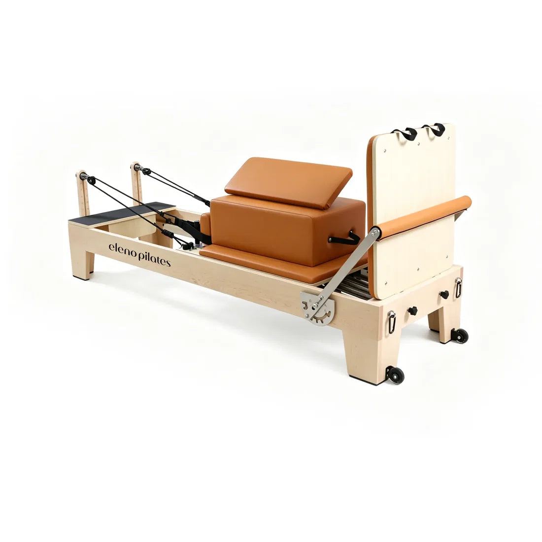 Eleno M4 Pro maple Pilates reformer in brick red – product image 19