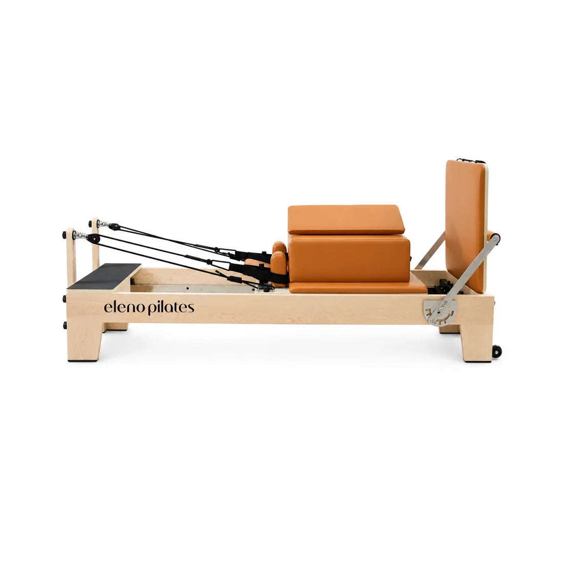 Eleno M4 Pro maple Pilates reformer in brick red – product image 12