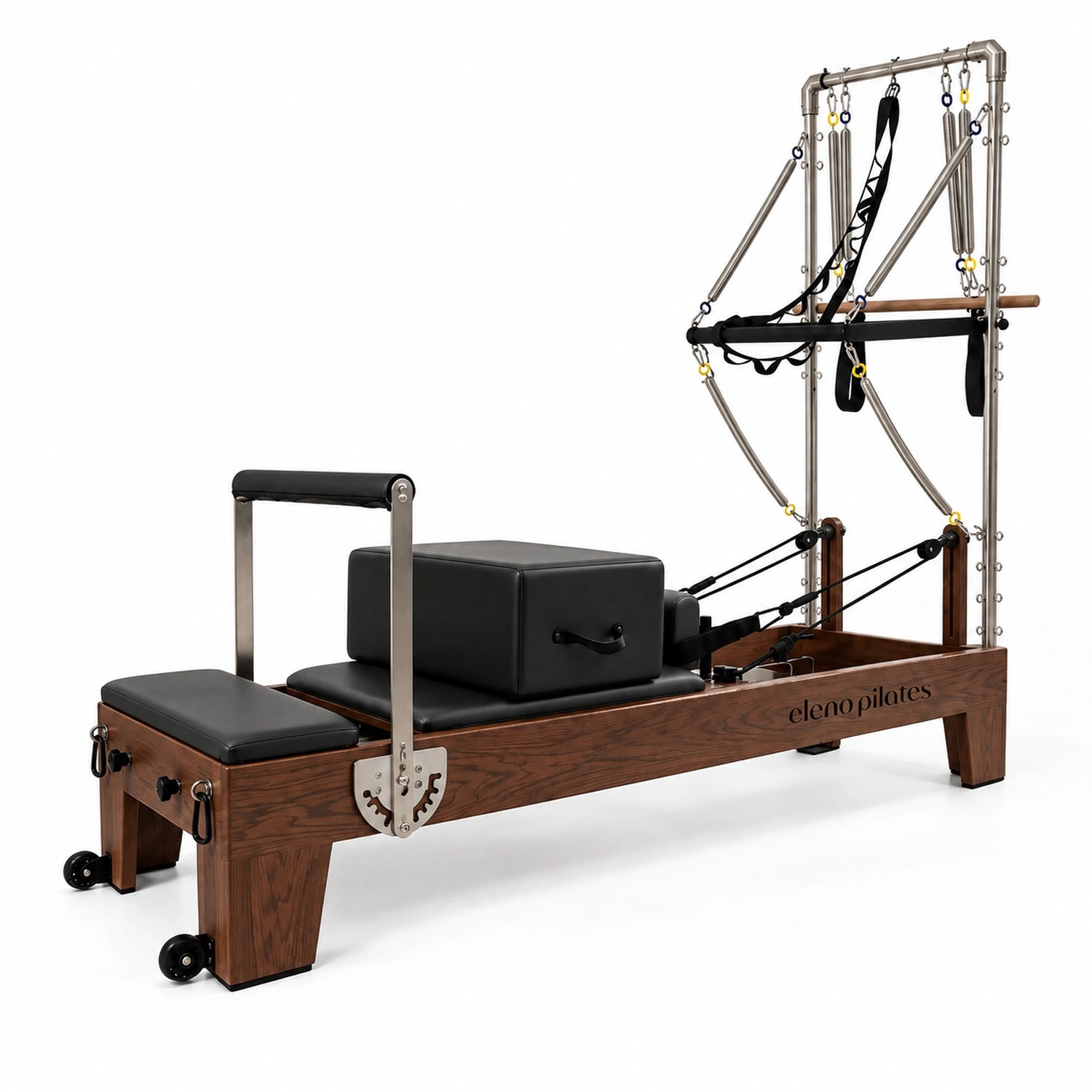 Home Fit Pro Red Oak Studio Reformer With Half Tower Bundle - Black